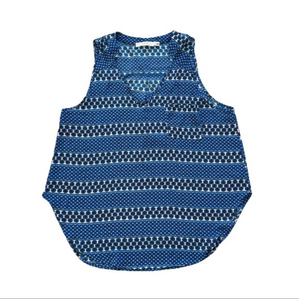 Lush Women's Multicolor V-Neck Floral Sleeveless Pullover Blouse Top Size Medium